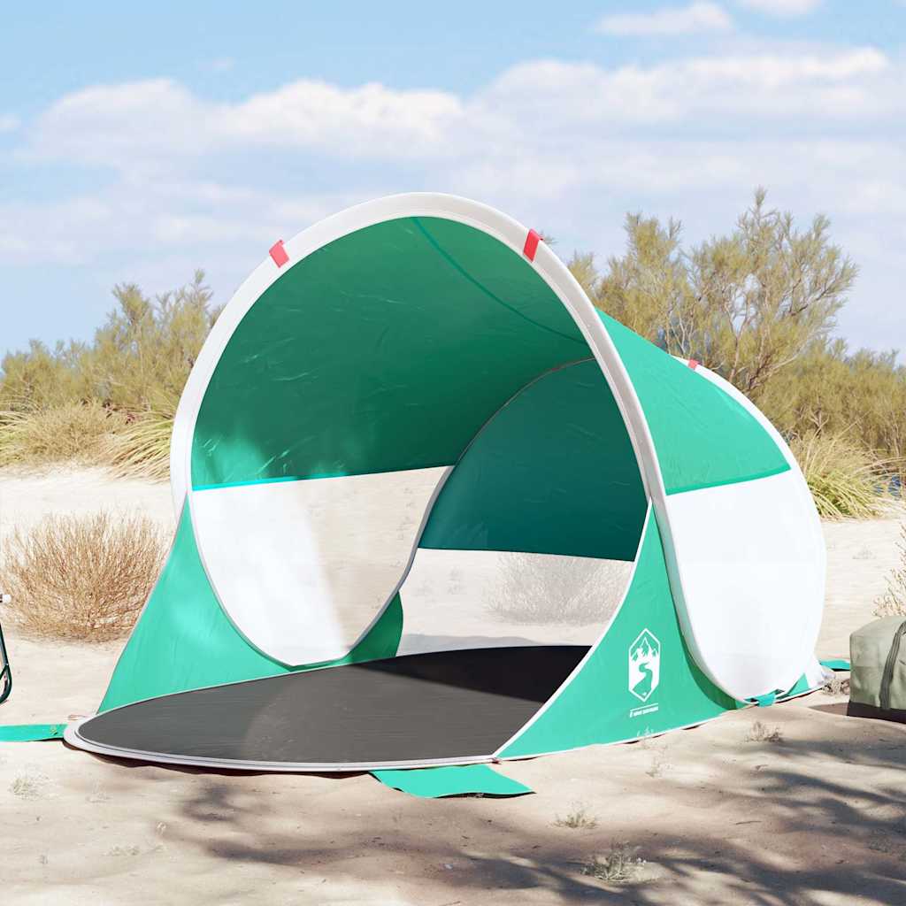 vidaXL Tente de plage vert d'eau escamotable imperméable