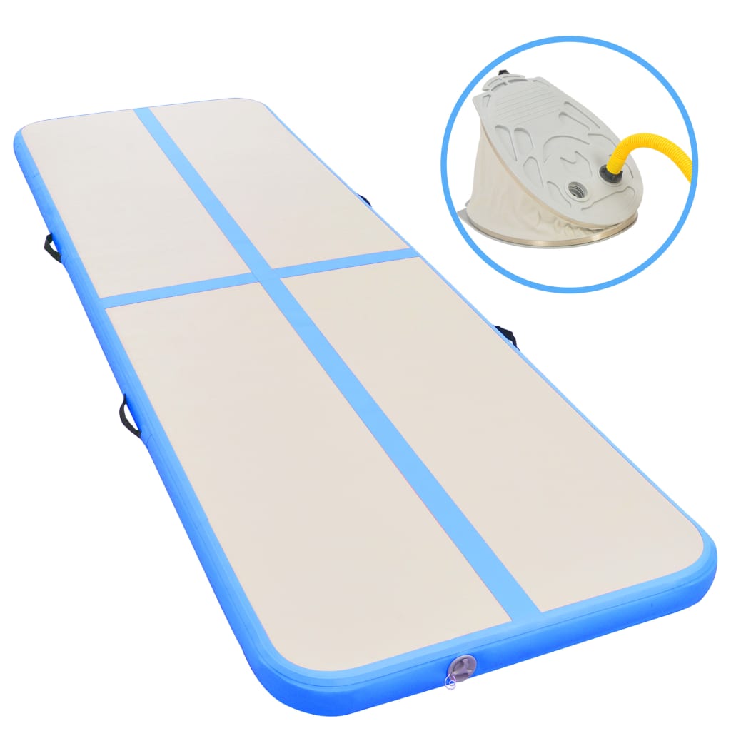 vidaXL Tapis gonflable de gymnastique avec pompe 300x100x10cm PVC Bleu