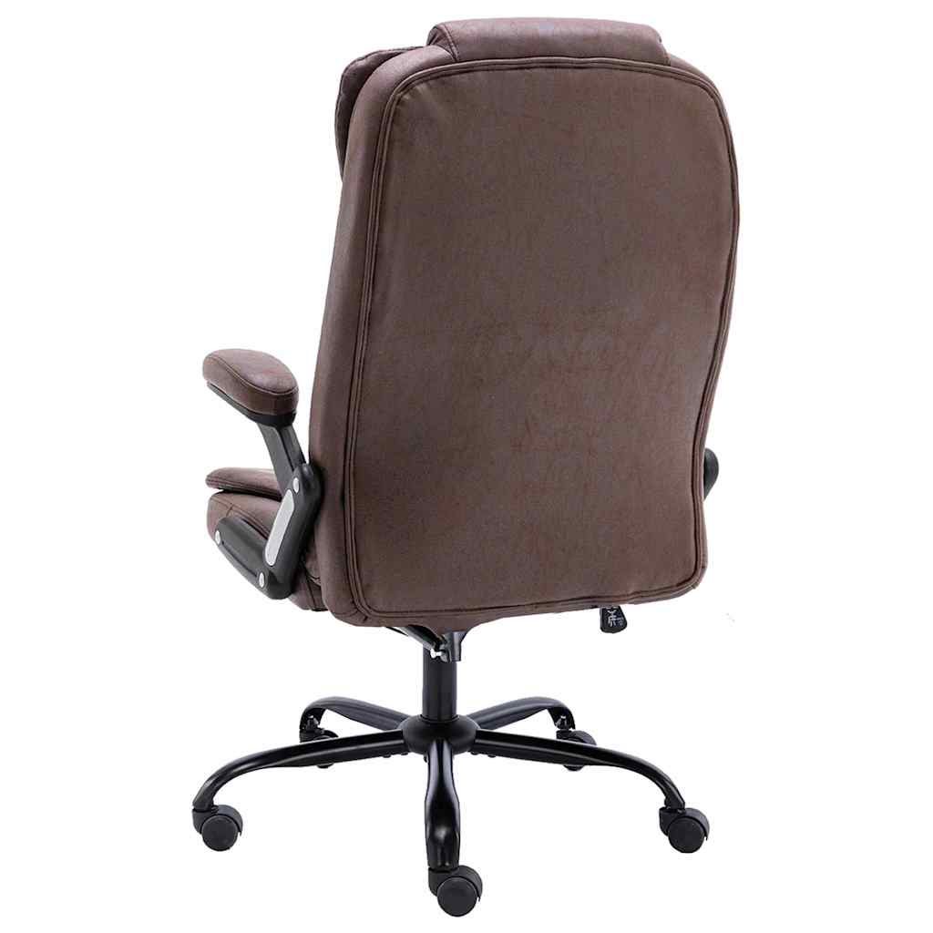 vidaXL Chaise de bureau de massage marron foncé similicuir daim - Image 4
