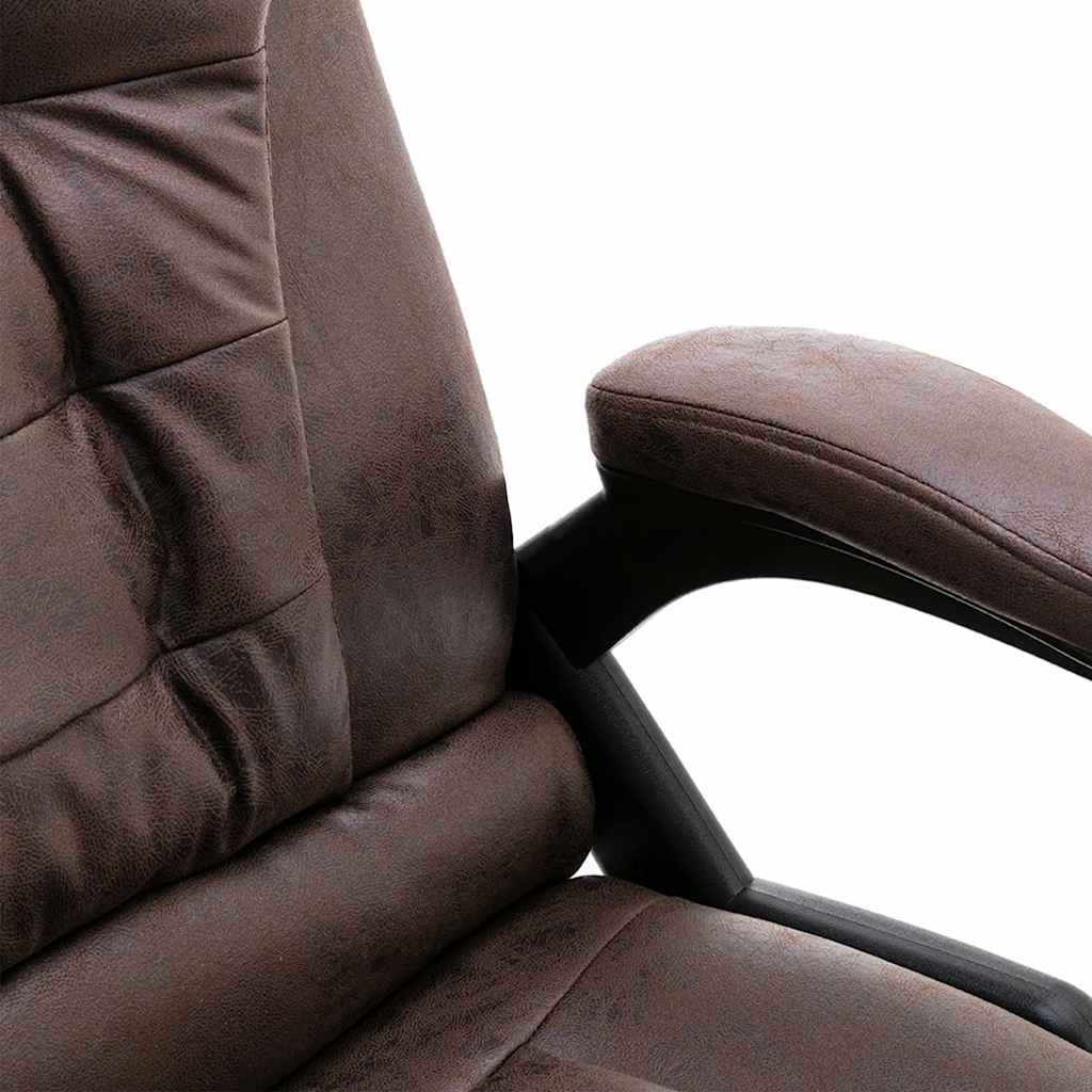 vidaXL Chaise de bureau de massage marron foncé similicuir daim - Image 5