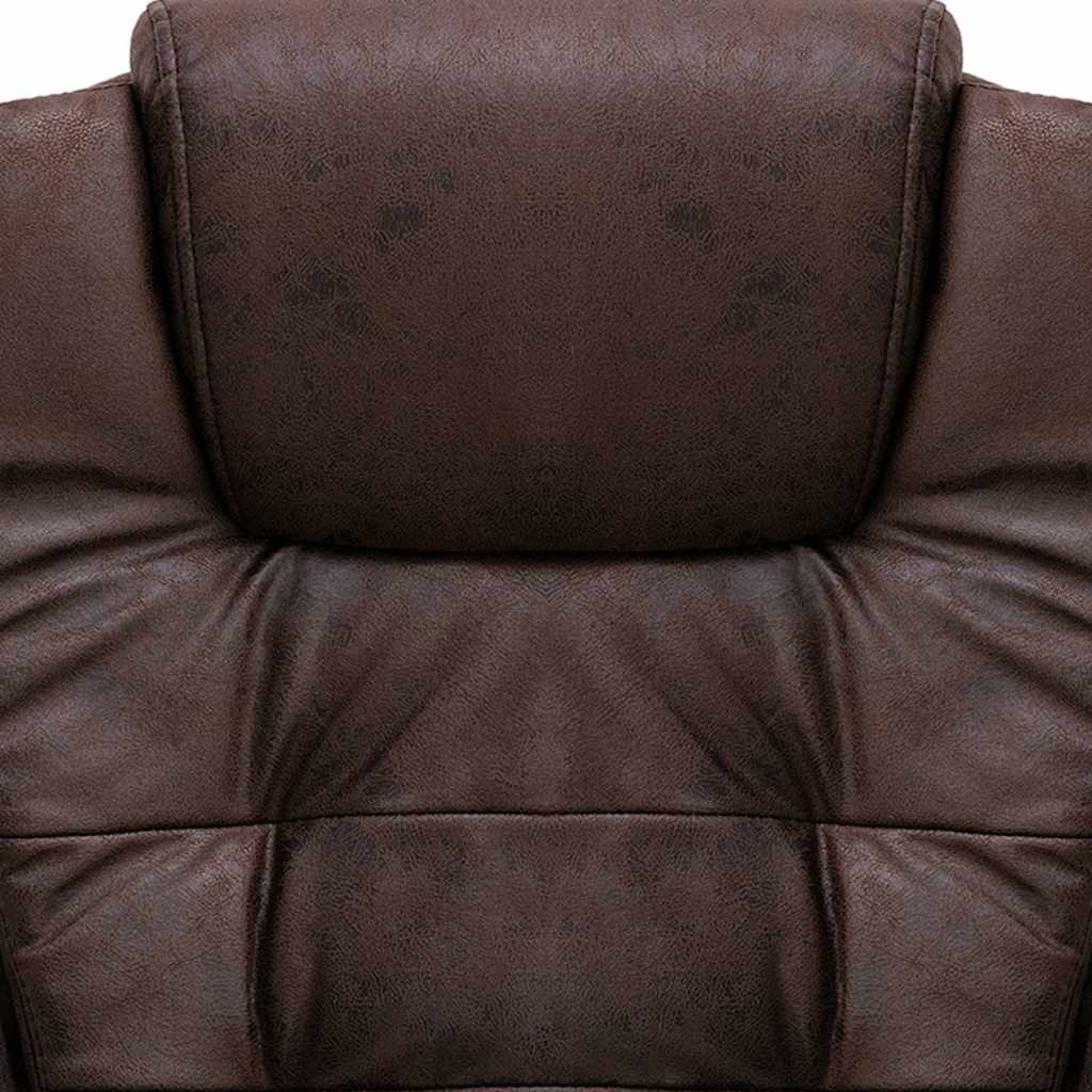 vidaXL Chaise de bureau de massage marron foncé similicuir daim - Image 6