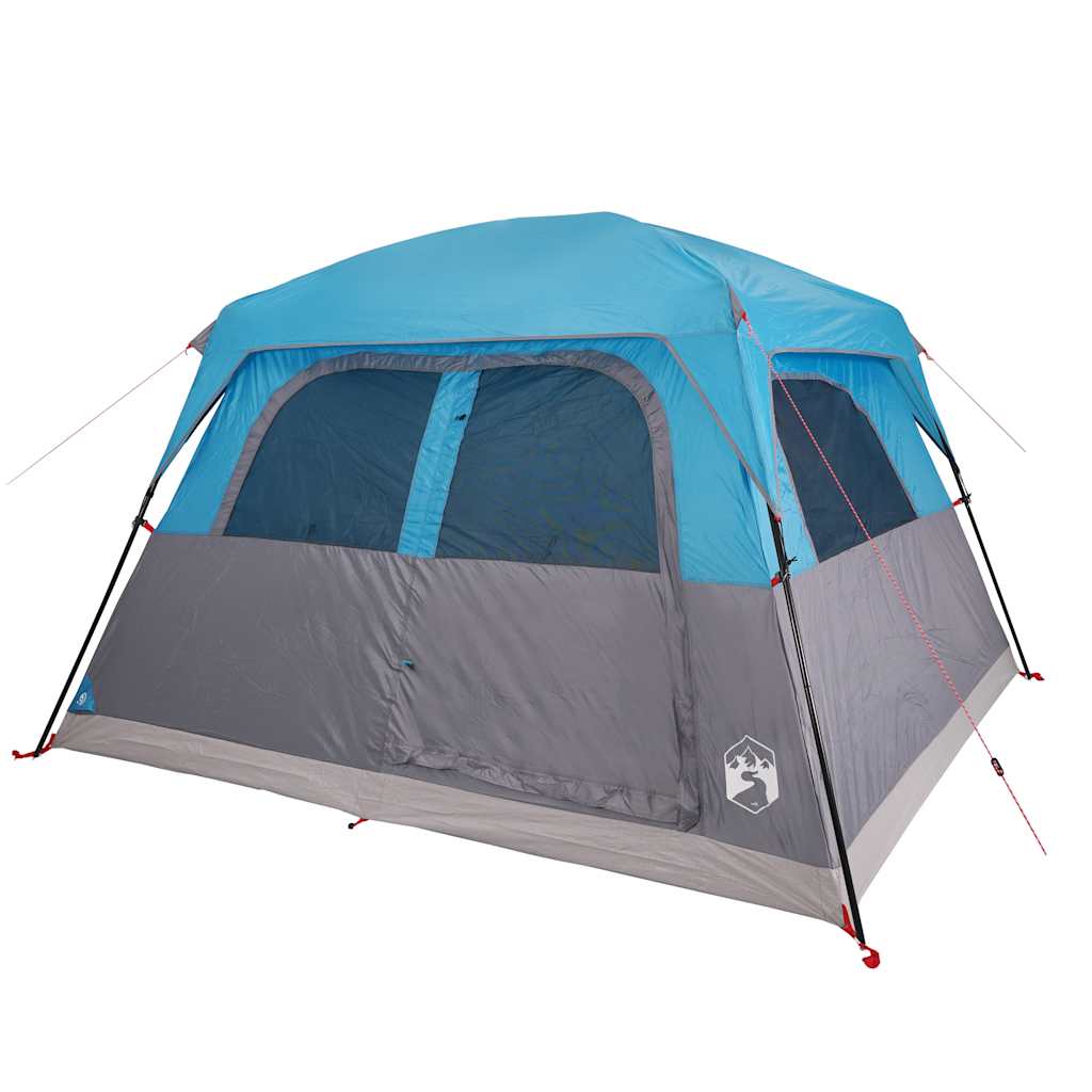 vidaXL Tente de cabine familiale 6 personnes bleu imperméable - Image 4