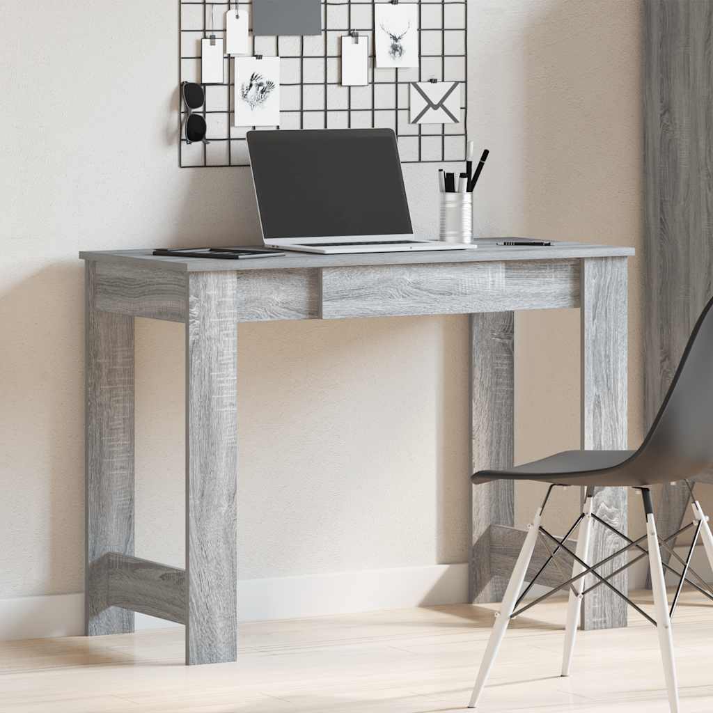 vidaXL Bureau sonoma gris 100x45x75 cm bois d'ingénierie - Image 3