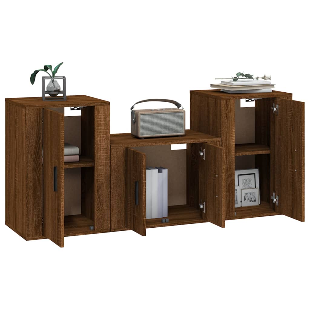 vidaXL Ensemble de meubles TV 3 pcs Chêne marron Bois d'ingénierie - Image 3