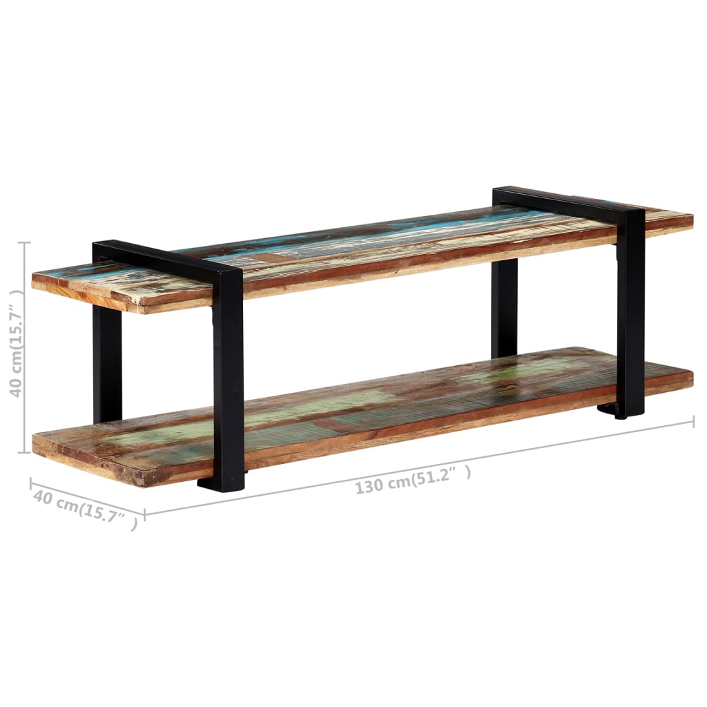 vidaXL Meuble TV 130x40x40 cm Bois de récupération massif - Image 6