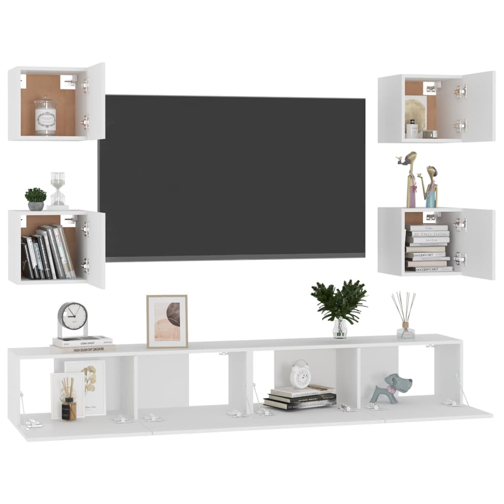 vidaXL Ensemble de meubles TV 6 pcs Blanc Bois d'ingénierie - Image 3