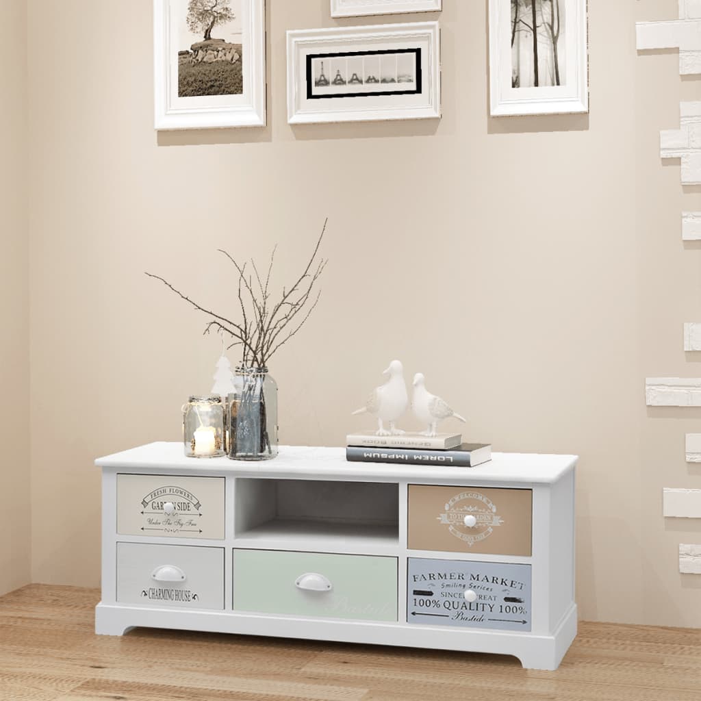 vidaXL Meuble TV en style français Bois