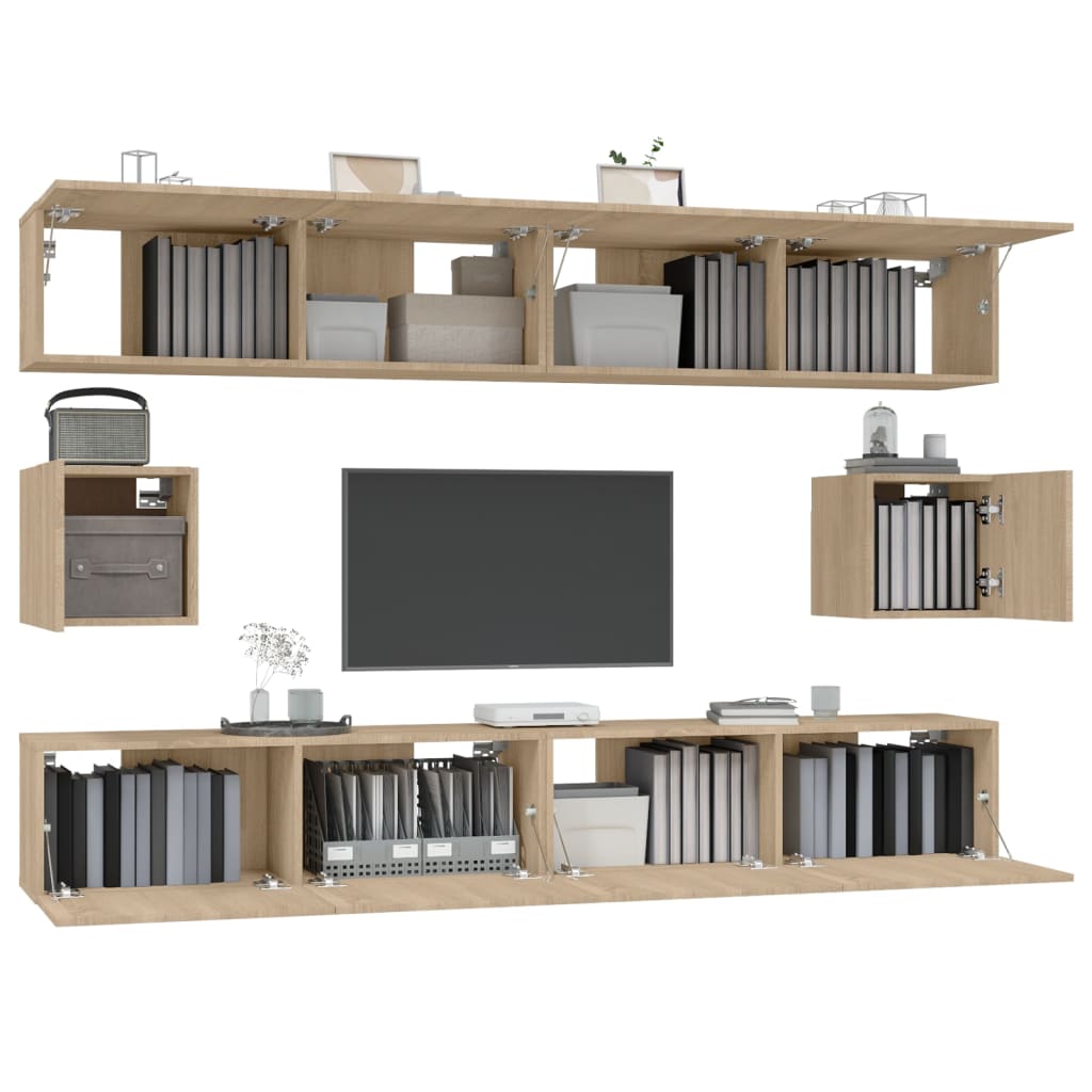 vidaXL Ensemble de meubles TV 6 pcs Chêne sonoma Bois d'ingénierie - Image 4