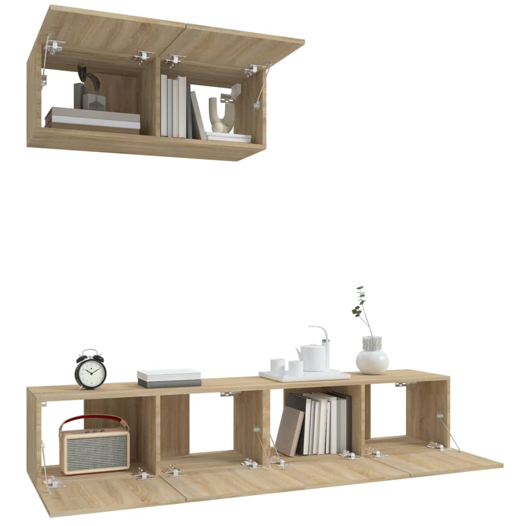 vidaXL Ensemble de meubles TV 3 pcs Chêne sonoma Bois d'ingénierie - Image 4