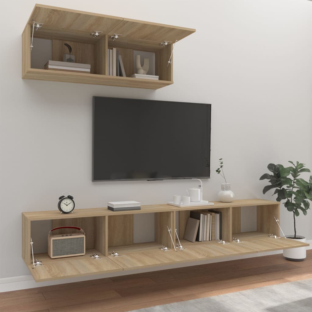 vidaXL Ensemble de meubles TV 3 pcs Chêne sonoma Bois d'ingénierie - Image 3