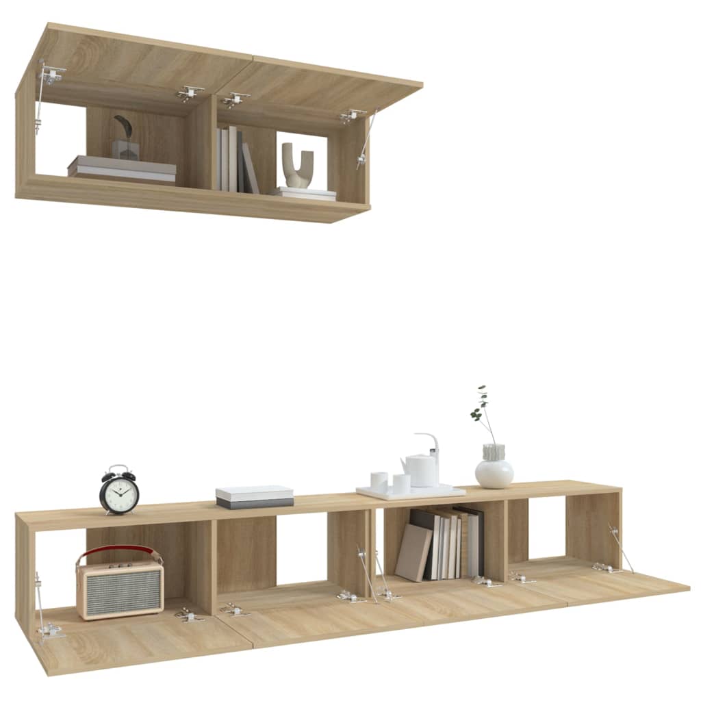 vidaXL Ensemble de meubles TV 3 pcs Chêne sonoma Bois d'ingénierie - Image 4