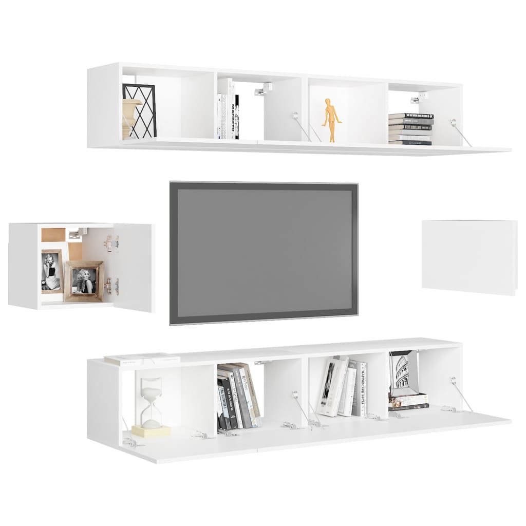 vidaXL Ensemble de meubles TV 6 pcs Blanc Bois d'ingénierie - Image 3