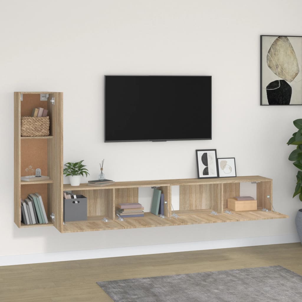 vidaXL Ensemble de meubles TV 3 pcs Chêne sonoma Bois d'ingénierie - Image 3