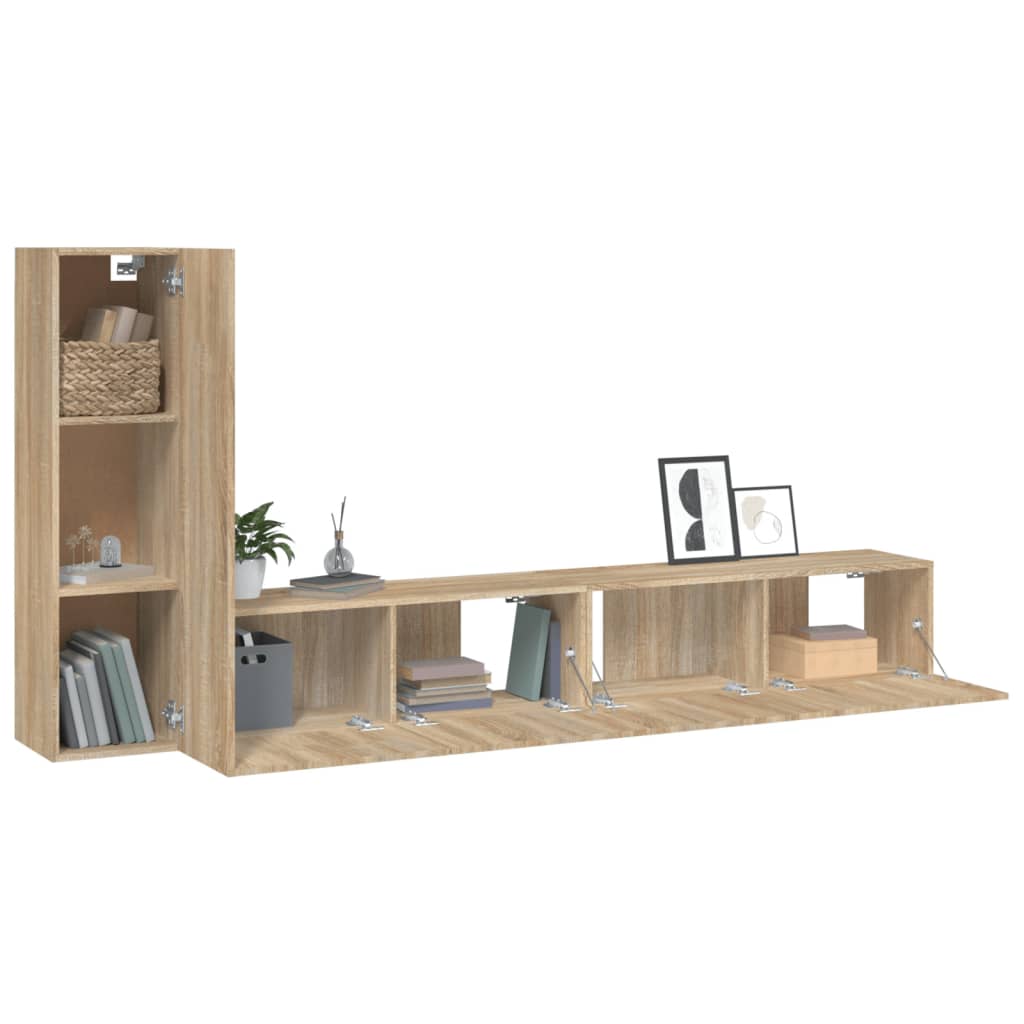 vidaXL Ensemble de meubles TV 3 pcs Chêne sonoma Bois d'ingénierie - Image 4