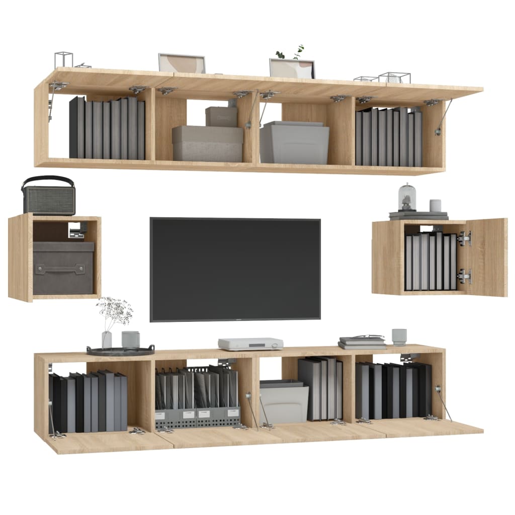 vidaXL Ensemble de meubles TV 6 pcs Chêne sonoma Bois d'ingénierie - Image 4