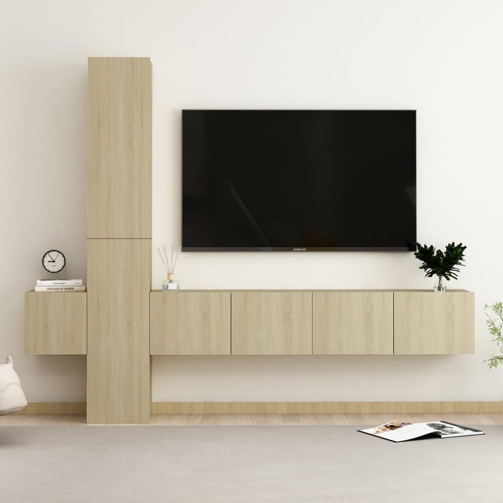 vidaXL Ensemble de meubles TV 5 pcs Chêne sonoma Bois d'ingénierie
