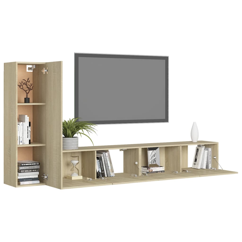 vidaXL Ensemble de meubles TV 3 pcs Chêne sonoma Bois d'ingénierie - Image 3