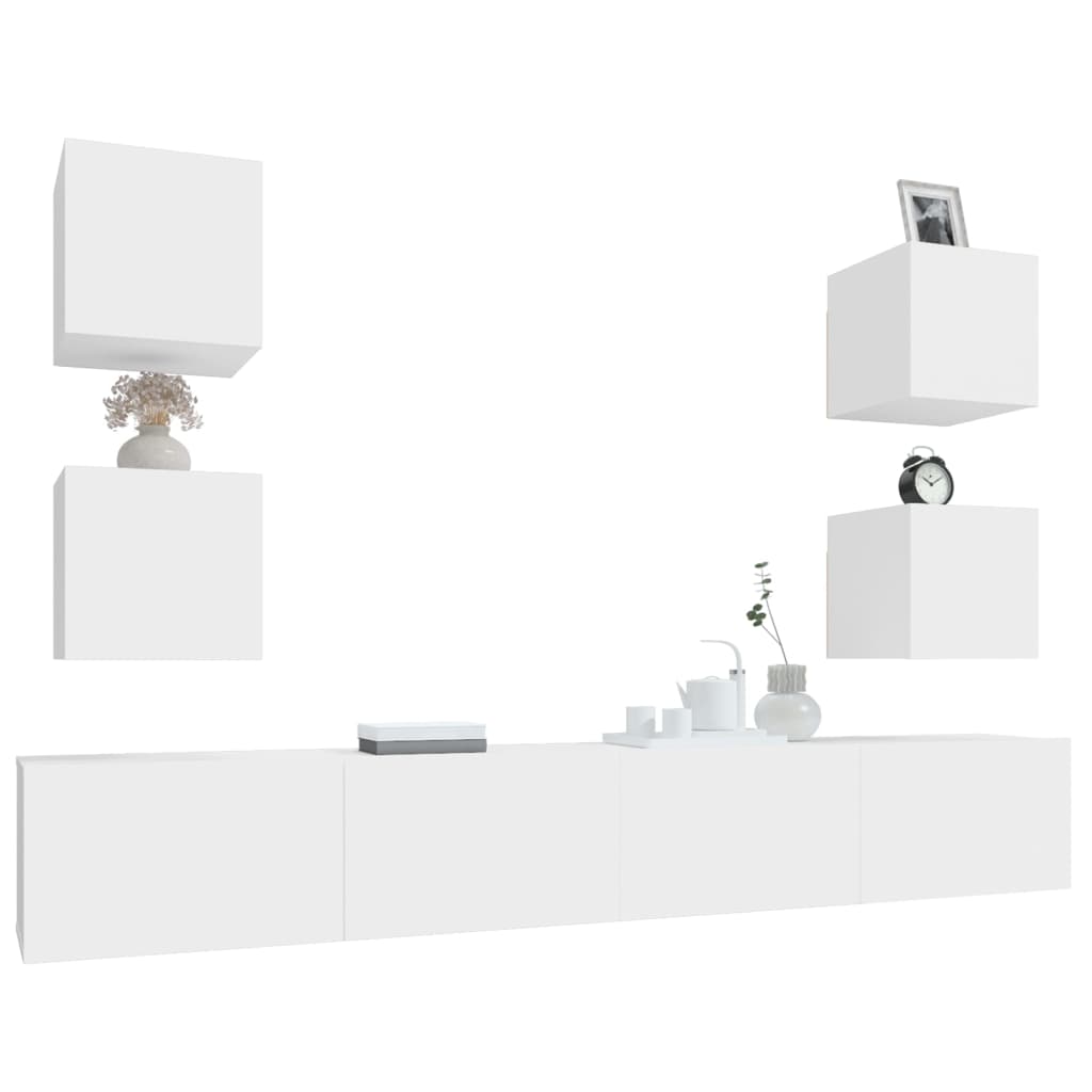 vidaXL Ensemble de meubles TV 6 pcs Blanc Bois d'ingénierie - Image 4