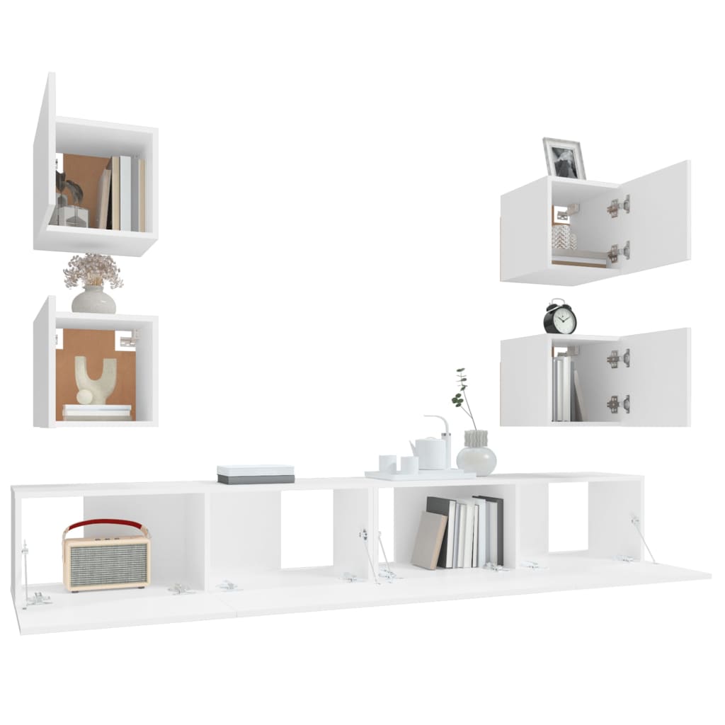 vidaXL Ensemble de meubles TV 6 pcs Blanc Bois d'ingénierie - Image 5