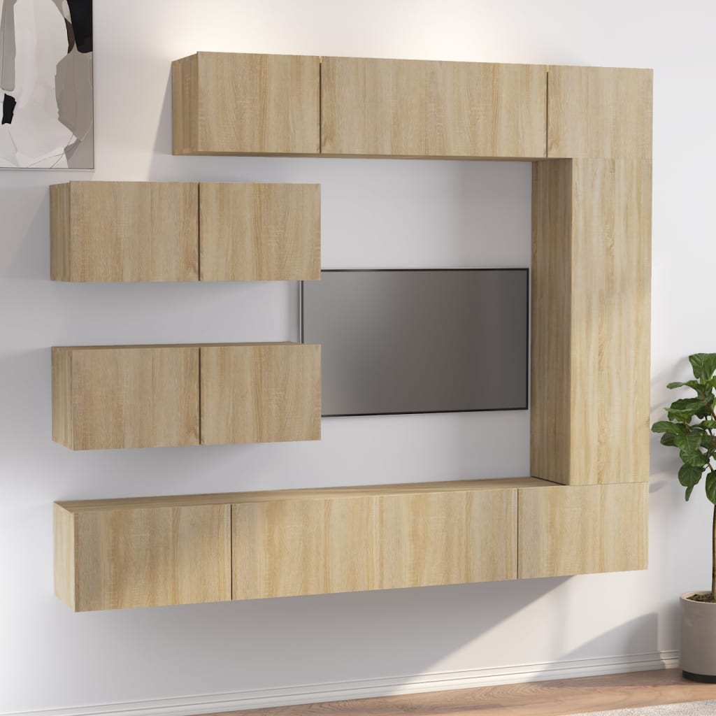 vidaXL Ensemble de meubles TV 7 pcs Chêne sonoma Bois d'ingénierie