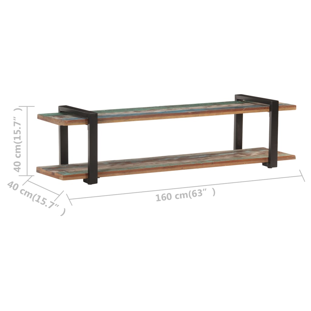 vidaXL Meuble TV 160x40x40 cm Bois de récupération massif - Image 5