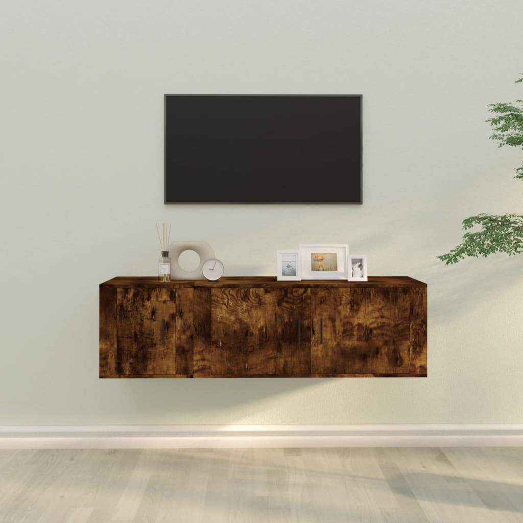vidaXL Ensemble de meubles TV 2 pcs Chêne fumé Bois d'ingénierie