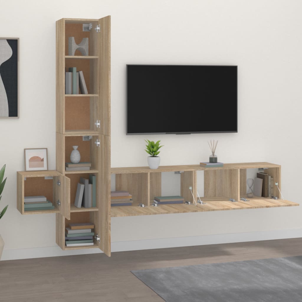 vidaXL Ensemble de meubles TV 5 pcs Chêne sonoma Bois d'ingénierie - Image 3