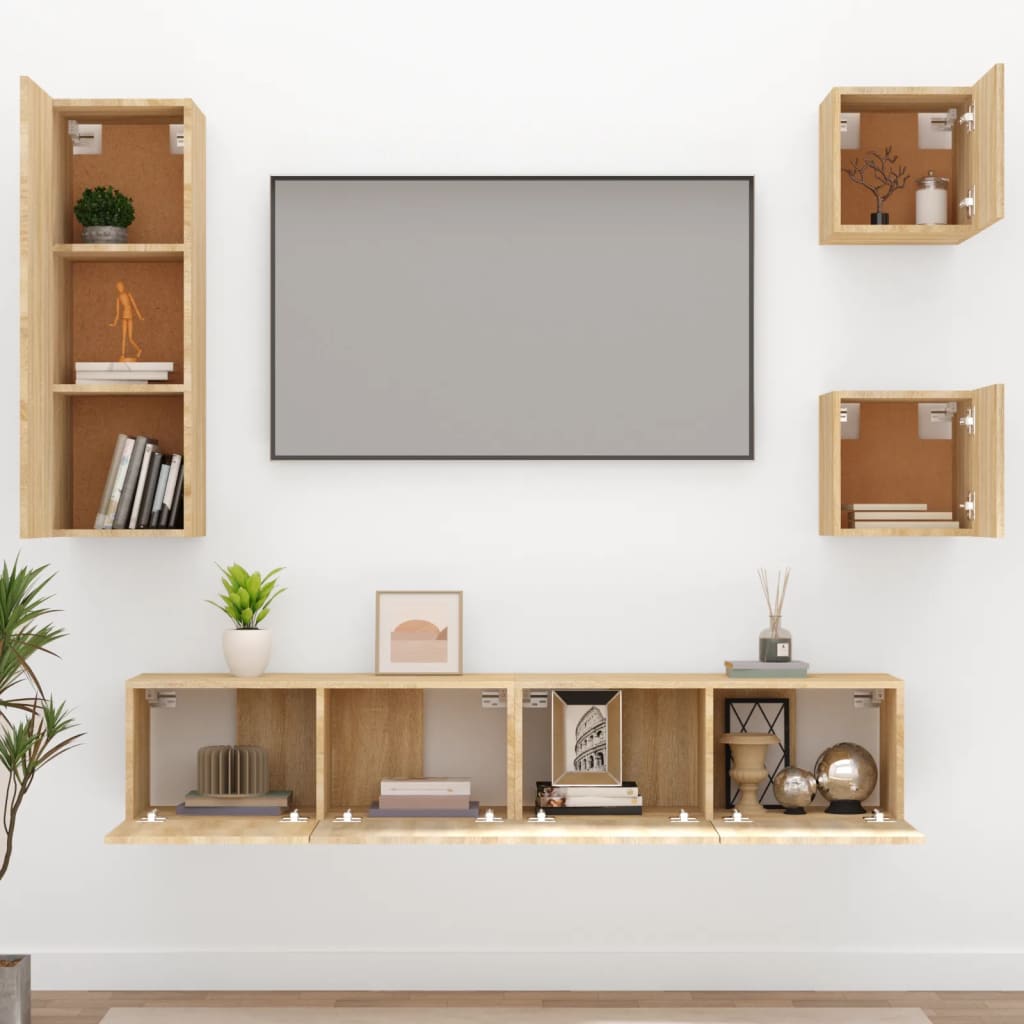 vidaXL Ensemble de meubles TV 5 pcs Chêne sonoma Bois d'ingénierie - Image 3