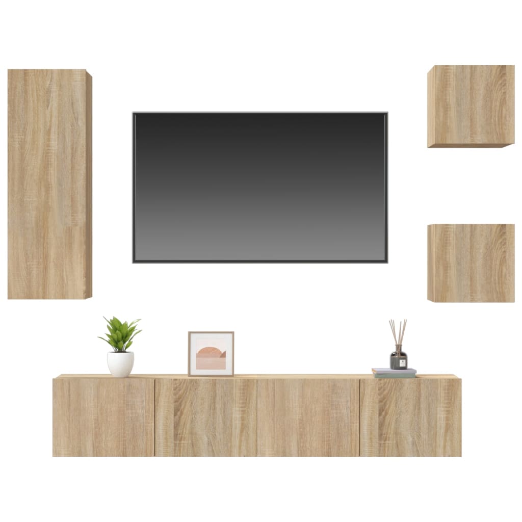 vidaXL Ensemble de meubles TV 5 pcs Chêne sonoma Bois d'ingénierie - Image 4