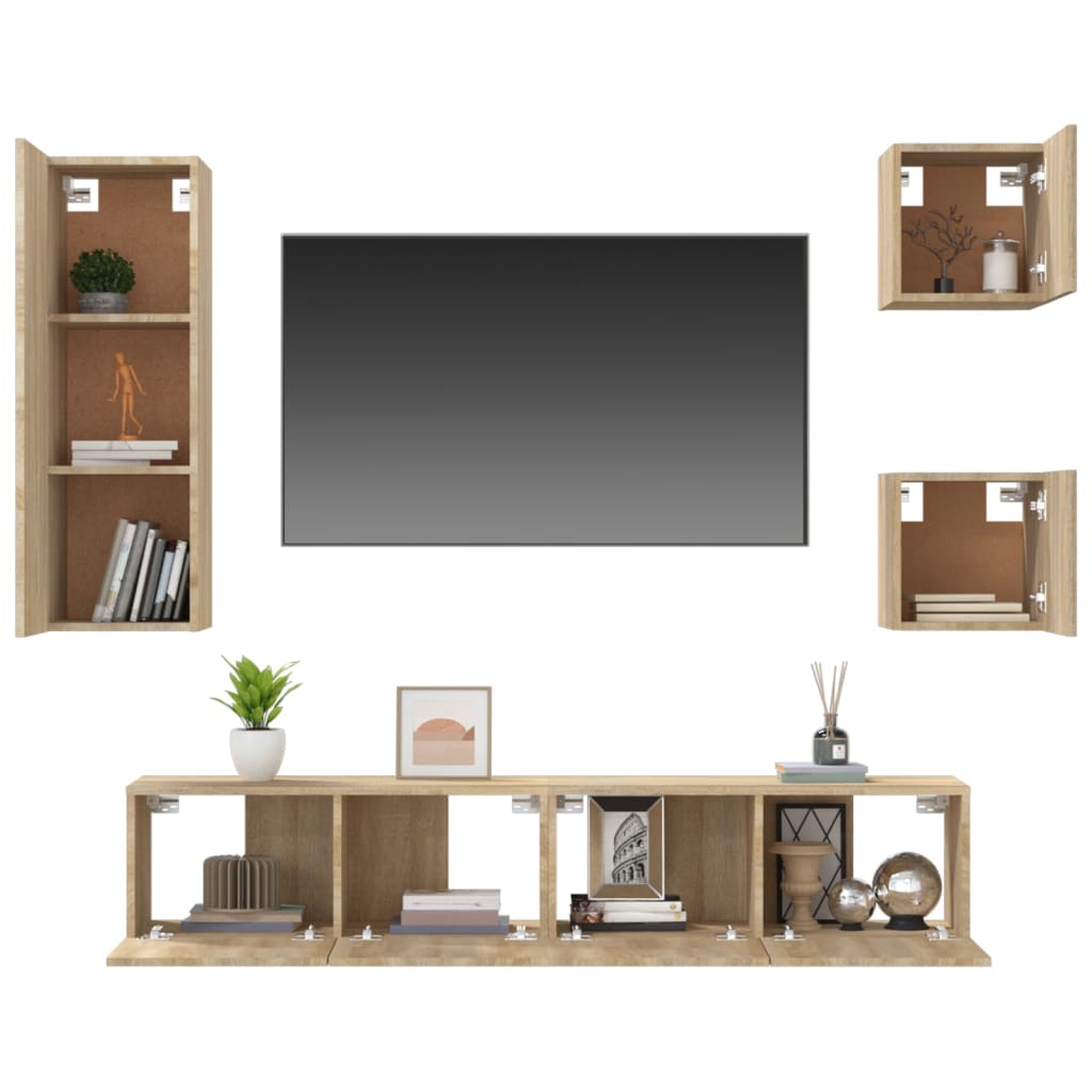 vidaXL Ensemble de meubles TV 5 pcs Chêne sonoma Bois d'ingénierie - Image 5