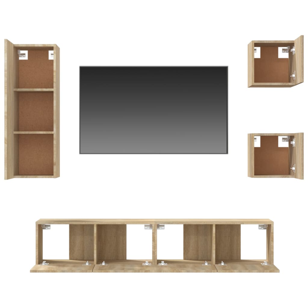 vidaXL Ensemble de meubles TV 5 pcs Chêne sonoma Bois d'ingénierie - Image 6
