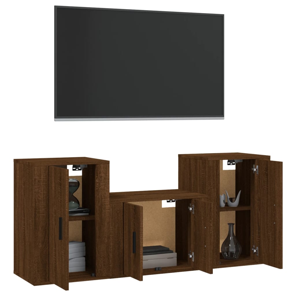 vidaXL Ensemble de meubles TV 3 pcs Chêne marron Bois d'ingénierie - Image 3