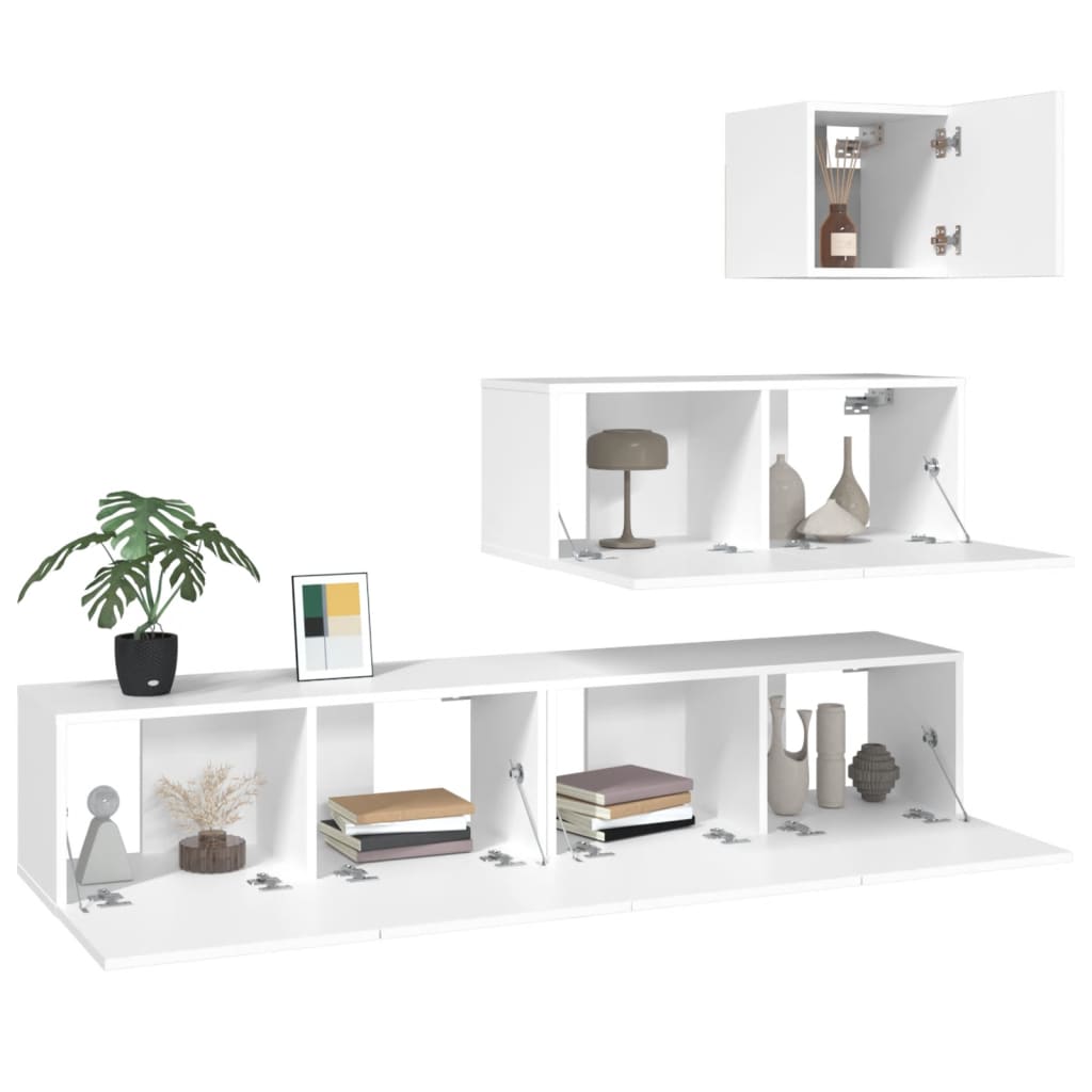 vidaXL Ensemble de meubles TV 4 pcs Blanc Bois d'ingénierie - Image 4
