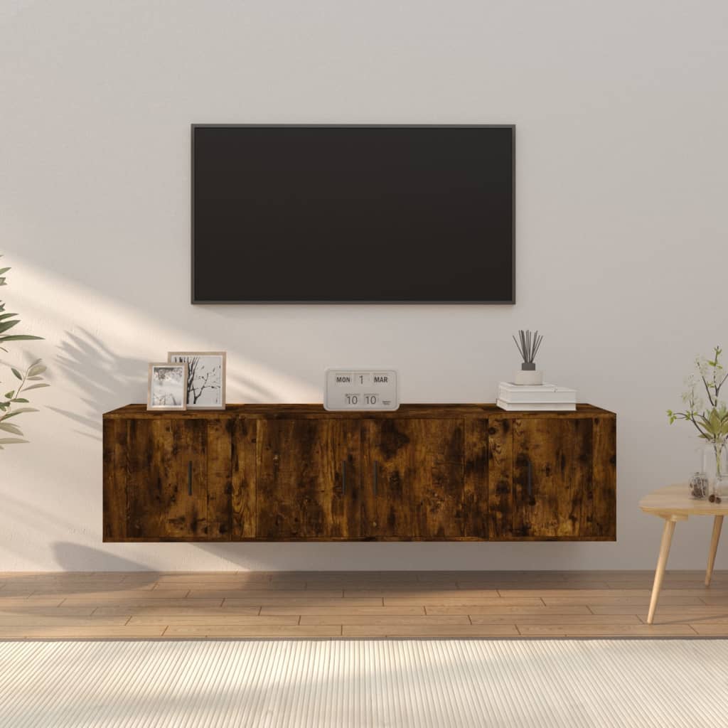 vidaXL Ensemble de meubles TV 3 pcs Chêne fumé Bois d'ingénierie