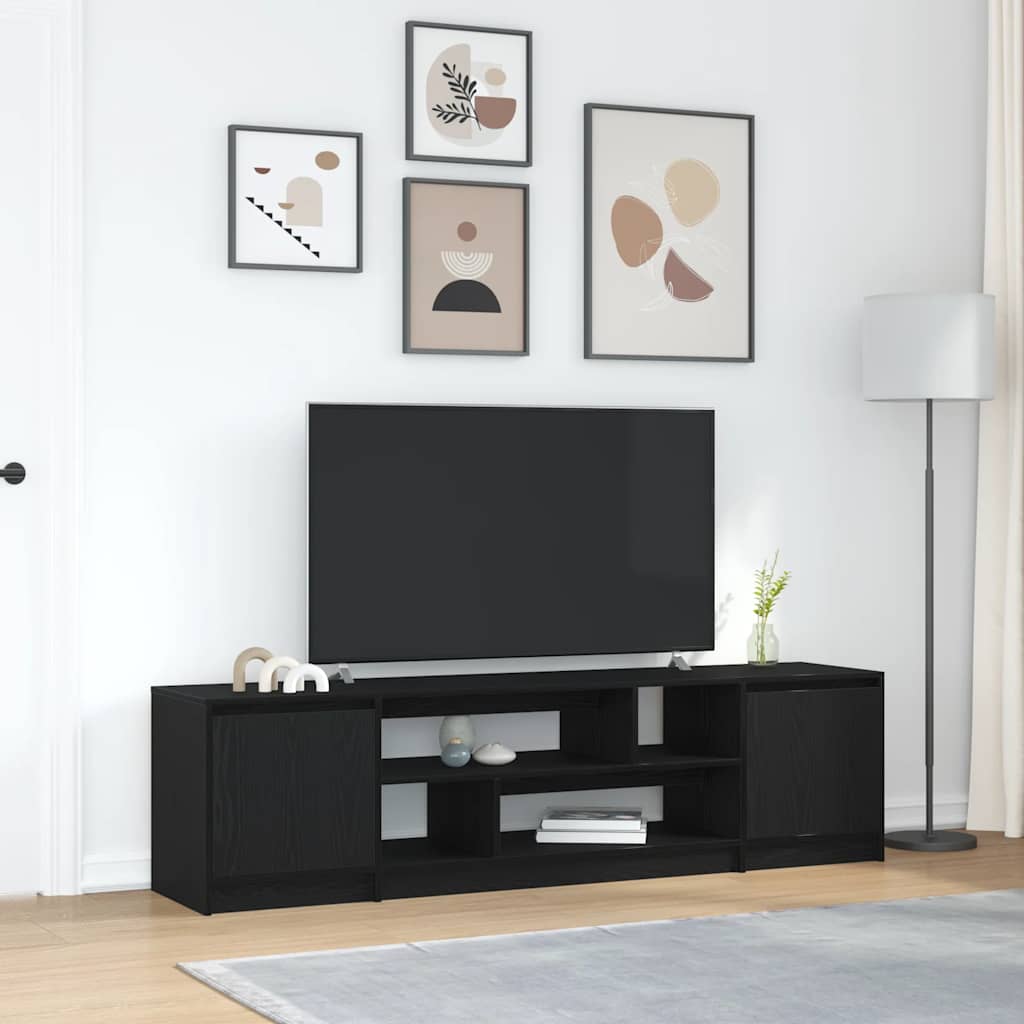 vidaXL Meuble TV chêne noir 188,5x41x50 cm bois d'ingénierie