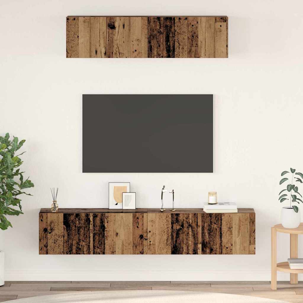vidaXL Ensemble meuble TV 4 pcs Bois Ancien Bois d'ingénierie