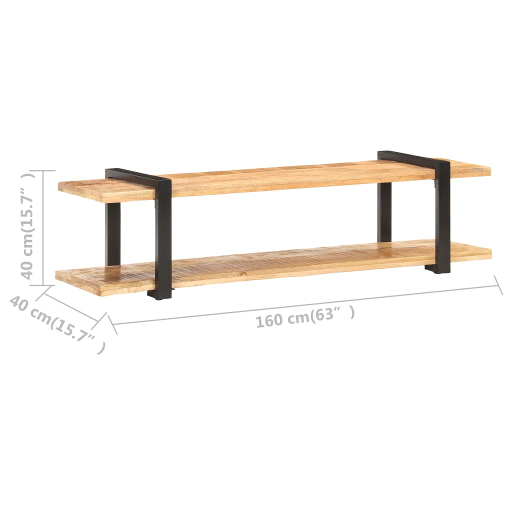 vidaXL Meuble TV 160x40x40 cm Bois massif de manguier brut - Image 6