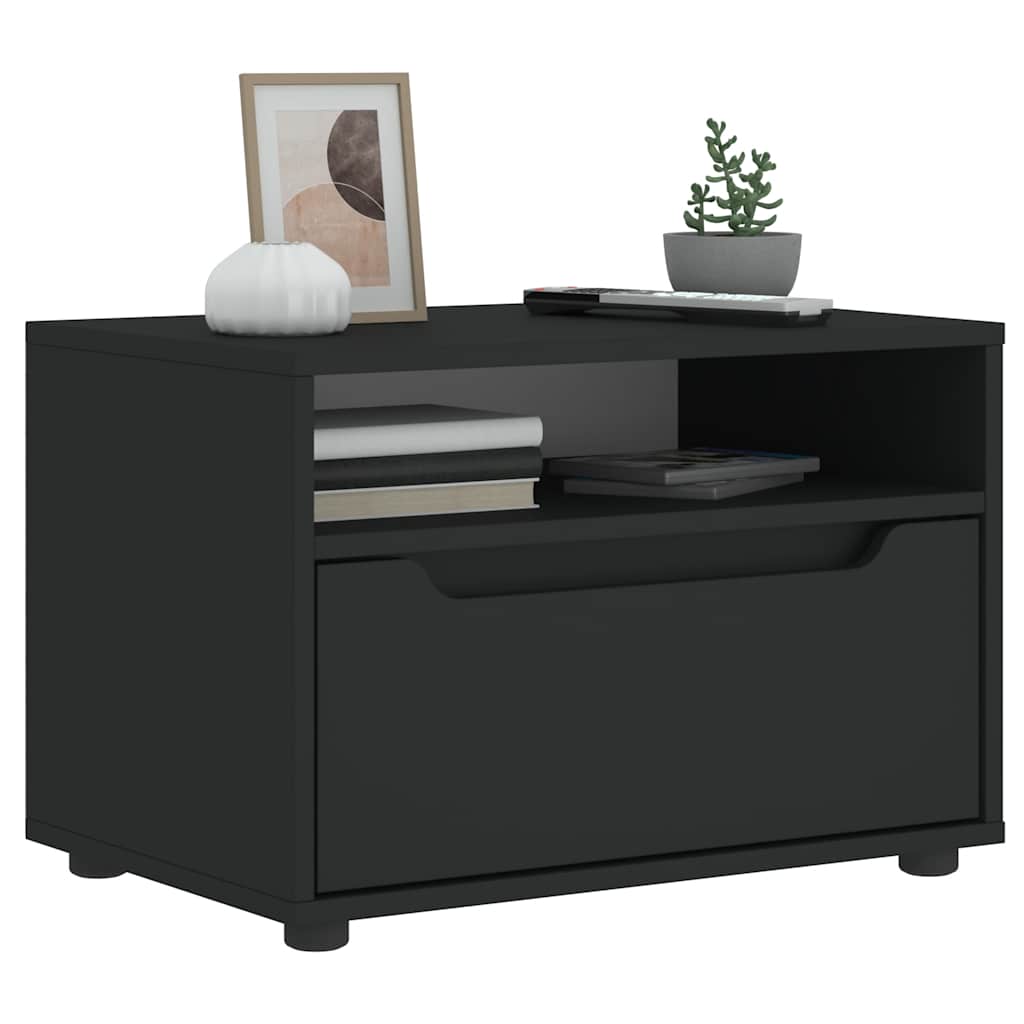 vidaXL Meuble TV VISNES noir 60x40x38 cm bois d'ingénierie