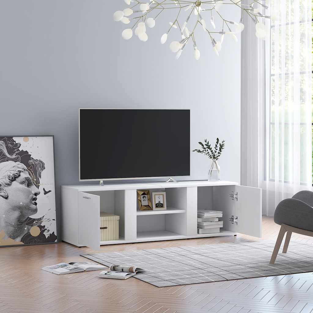 vidaXL Meuble TV Blanc 120x34x37 cm Bois d'ingénierie