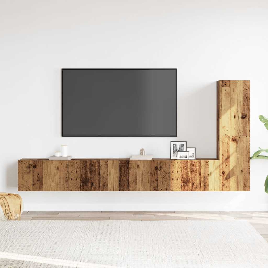 vidaXL Ensemble de meuble TV mural 3 pcs vieux bois bois d'ingénierie - Image 3