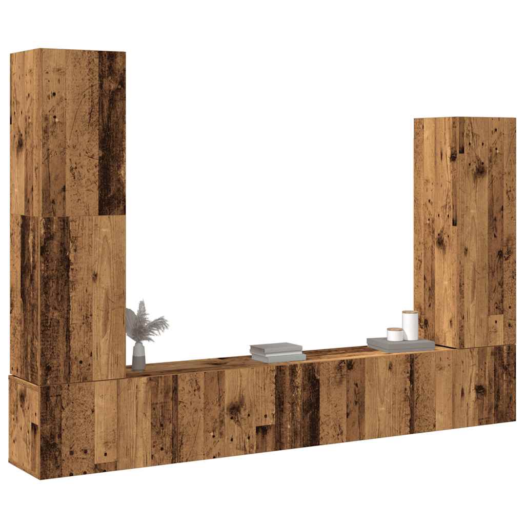 vidaXL Ensemble de meuble TV mural 4 pcs vieux bois bois d'ingénierie