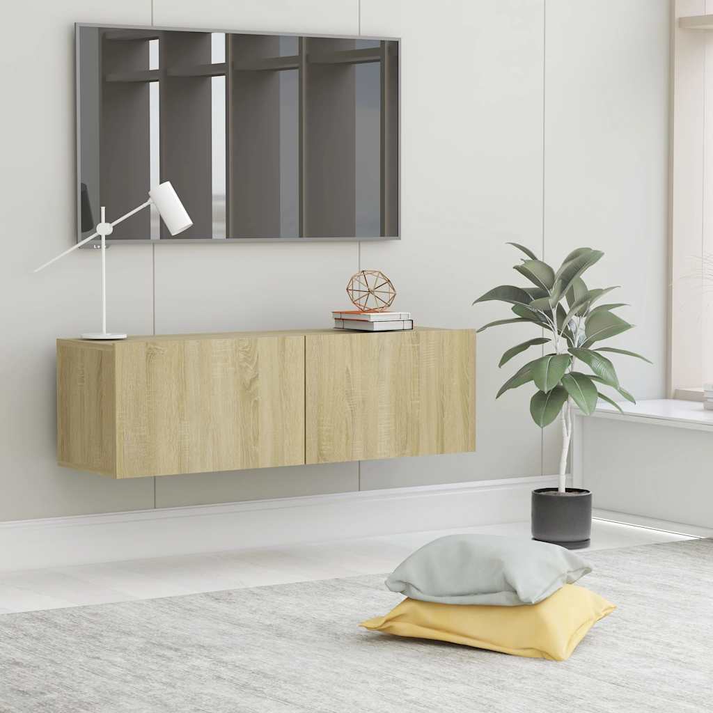 vidaXL Meuble TV Chêne sonoma 100x30x30 cm Bois d’ingénierie