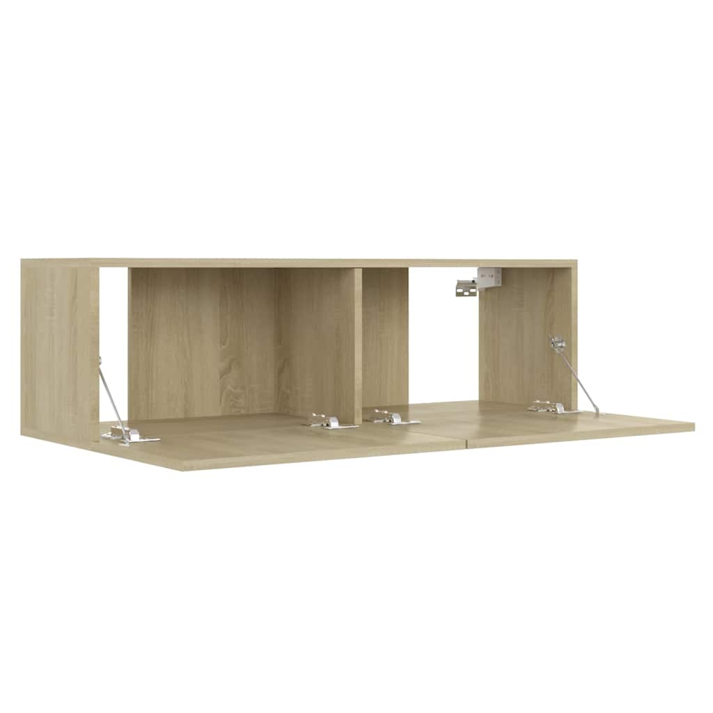 vidaXL Meuble TV Chêne sonoma 100x30x30 cm Bois d’ingénierie - Image 5