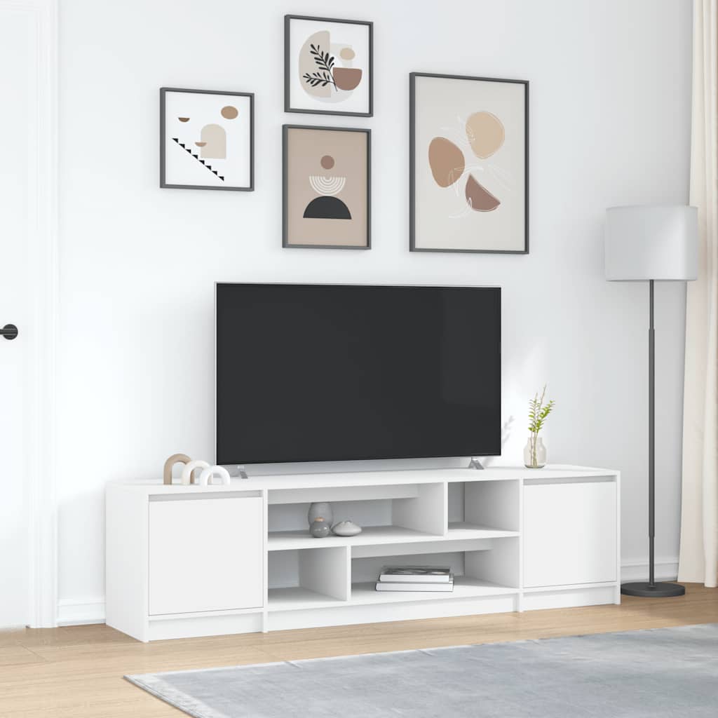 vidaXL Meuble TV blanc 188,5x41x50 cm bois d'ingénierie