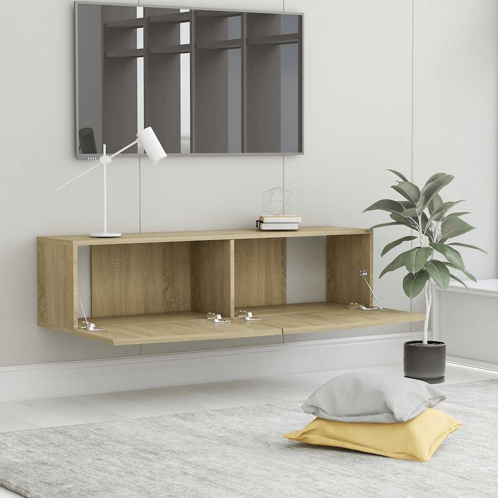 vidaXL Meuble TV Chêne sonoma 120x30x30 cm Bois d’ingénierie - Image 4