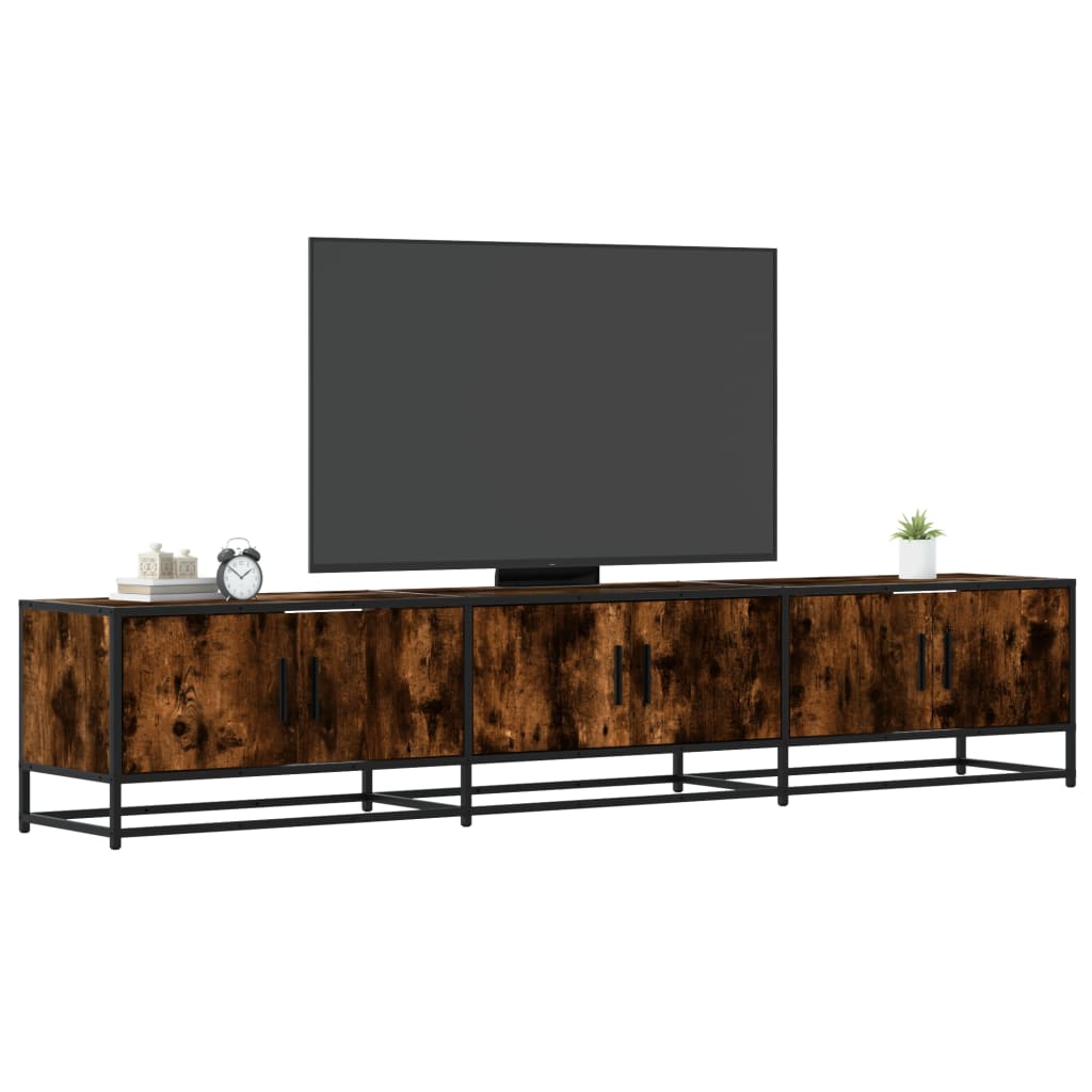 vidaXL Meuble TV chêne fumé 210x35x41 cm bois d'ingénierie