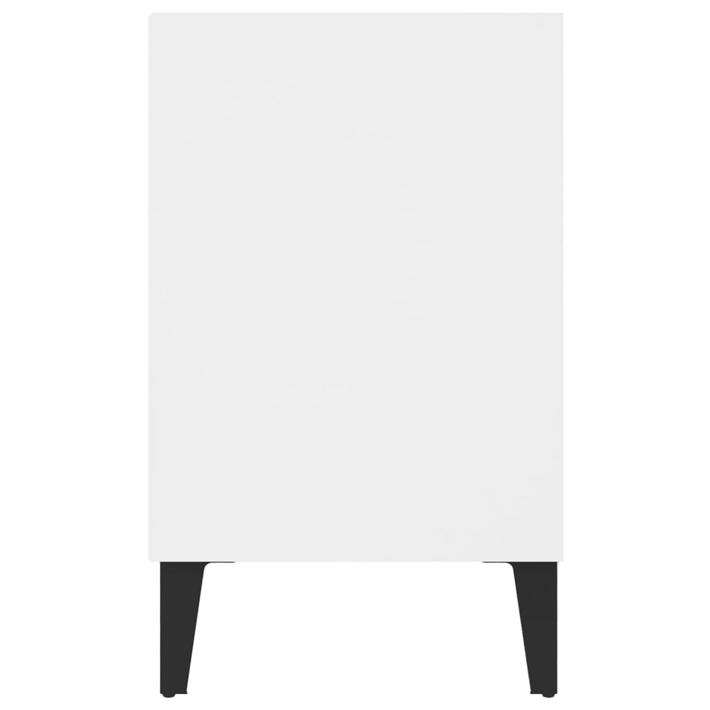 vidaXL Meuble TV avec pieds en métal Blanc 103,5x30x50 cm - Image 5