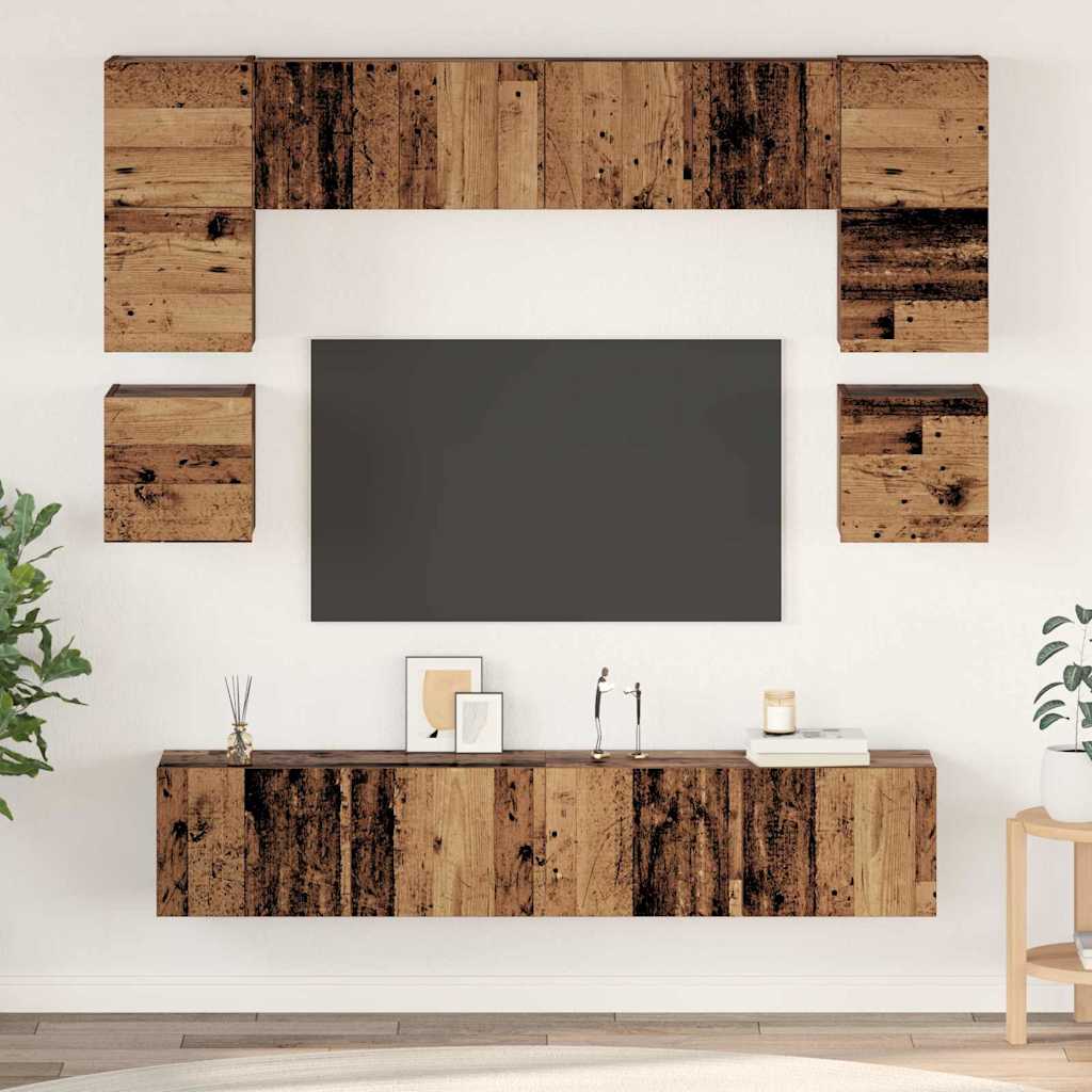 vidaXL Ensemble meuble TV 8 pcs Bois Ancien Bois d'ingénierie