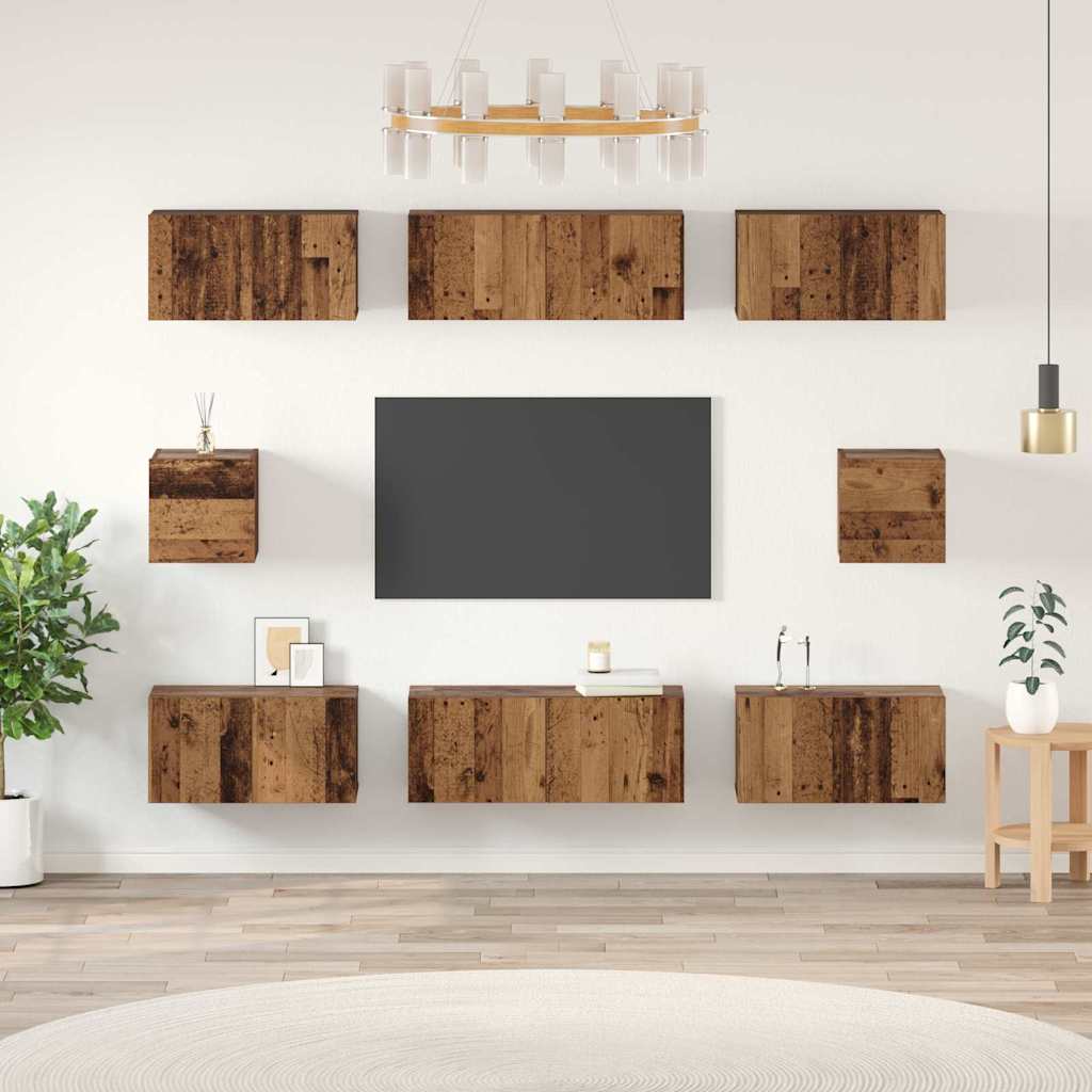 vidaXL Ensemble meuble TV 8 pcs Bois Ancien Bois d'ingénierie