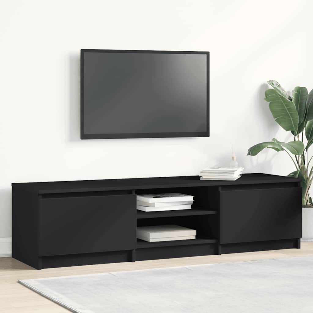 vidaXL Meuble TV Noir 140x40x35,5 cm Bois d'ingénierie
